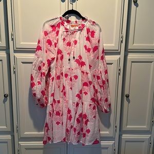 OLIPHANT Balloon Sleeve Hot Pink Dress